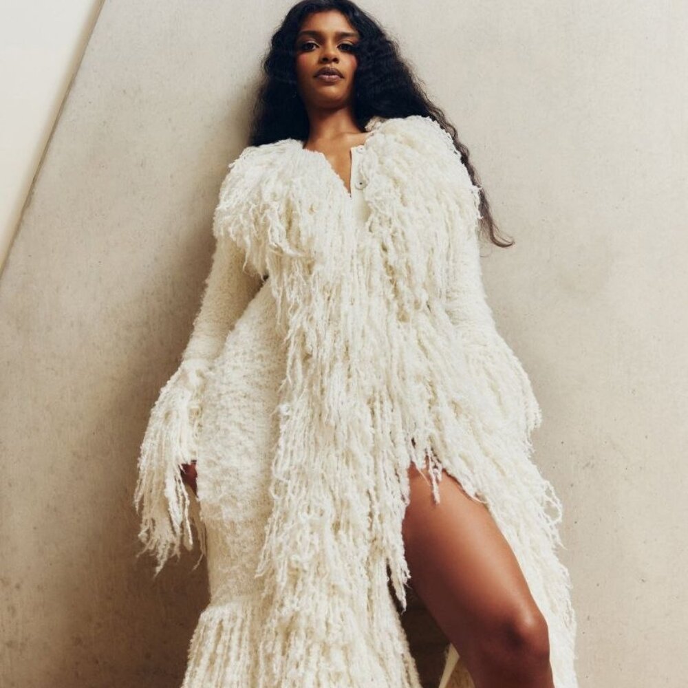 BBXBrand Viral Knitted Alpaca Fur Coat - Off White Size L-3XL BNWT